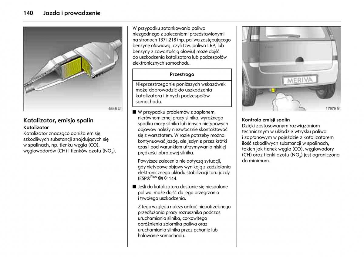 Opel Meriva A instrukcja obslugi / page 144