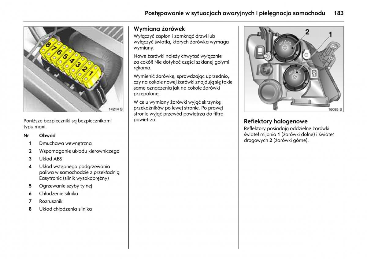 Opel Meriva A instrukcja obslugi / page 187