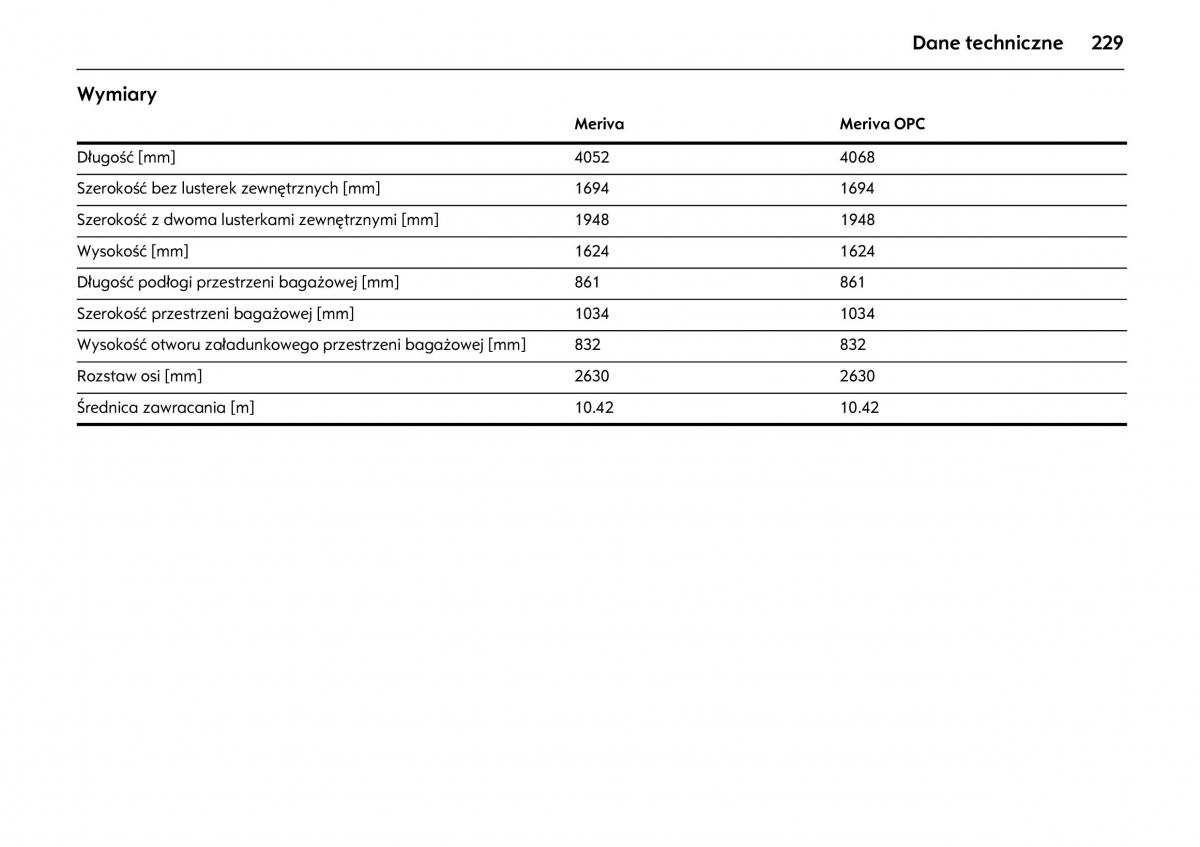 Opel Meriva A instrukcja obslugi / page 233