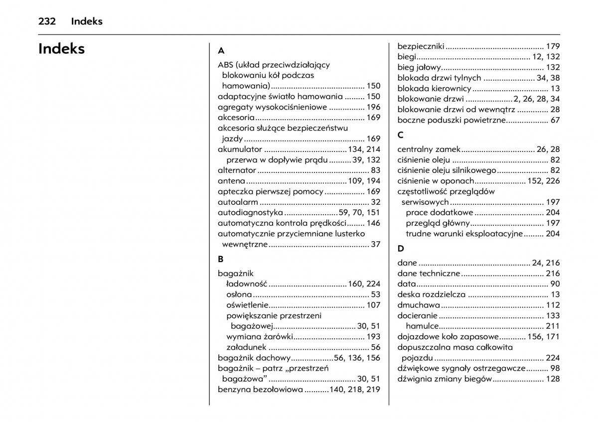 Opel Meriva A instrukcja obslugi / page 236