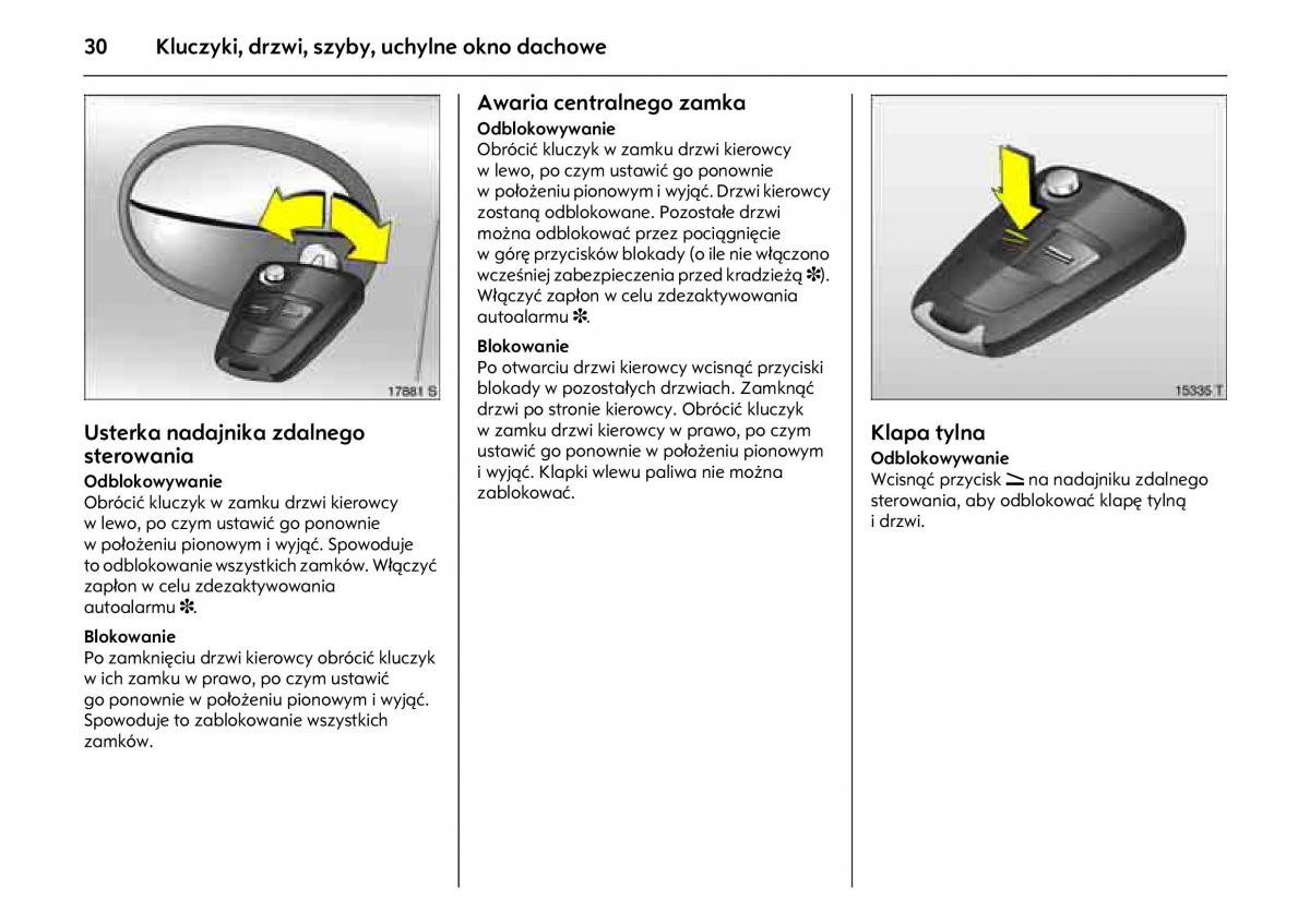 Opel Meriva A instrukcja obslugi / page 34