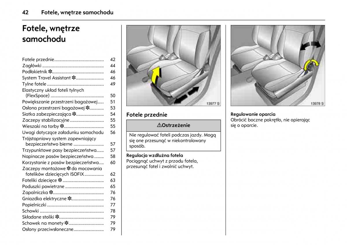 Opel Meriva A instrukcja obslugi / page 46