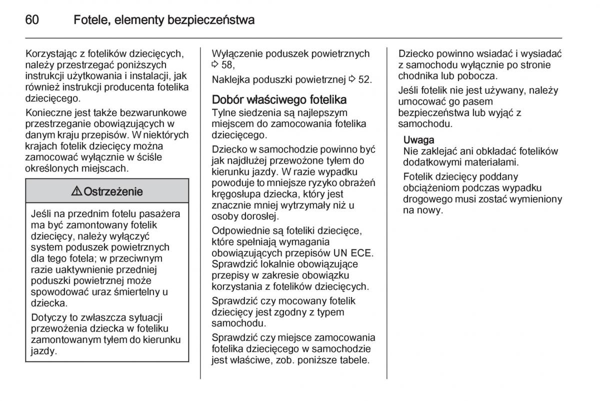 Opel Meriva B instrukcja obslugi / page 62