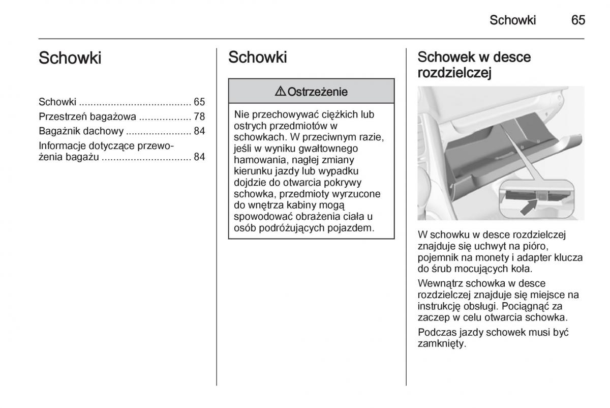 Opel Meriva B instrukcja obslugi / page 67