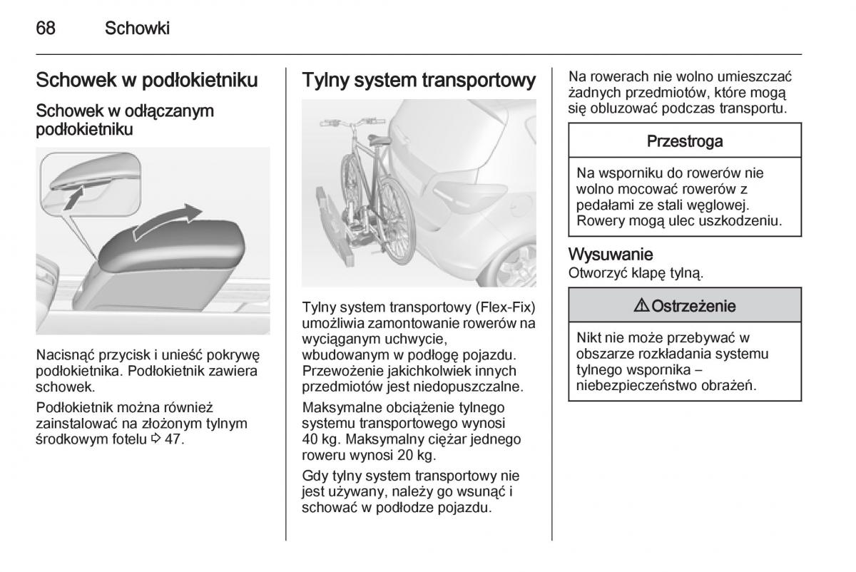 Opel Meriva B instrukcja obslugi / page 70