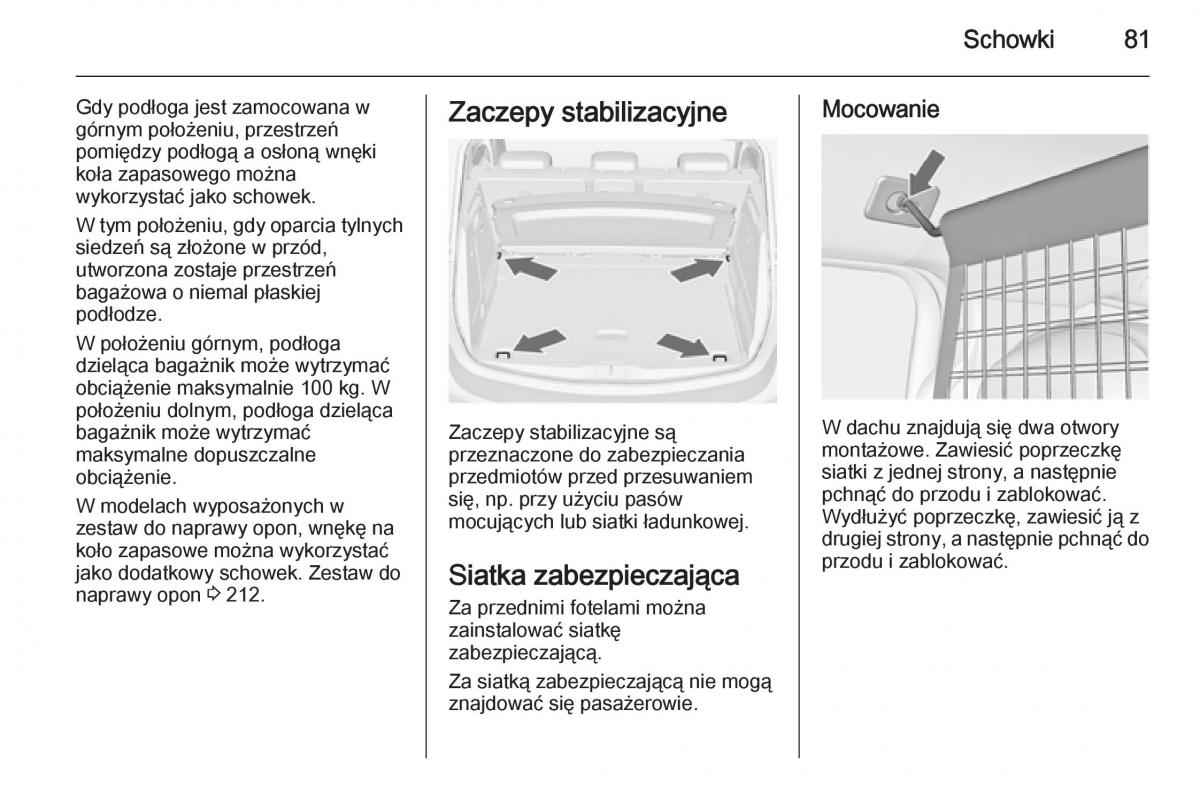 Opel Meriva B instrukcja obslugi / page 83