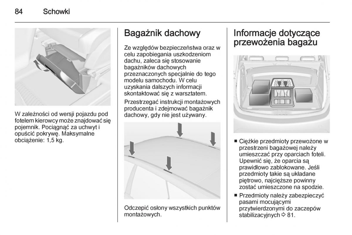 Opel Meriva B instrukcja obslugi / page 86