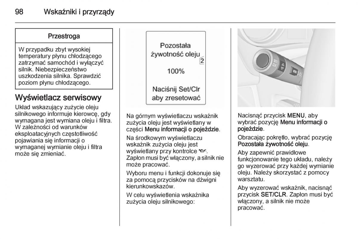 Opel Meriva B instrukcja obslugi / page 100