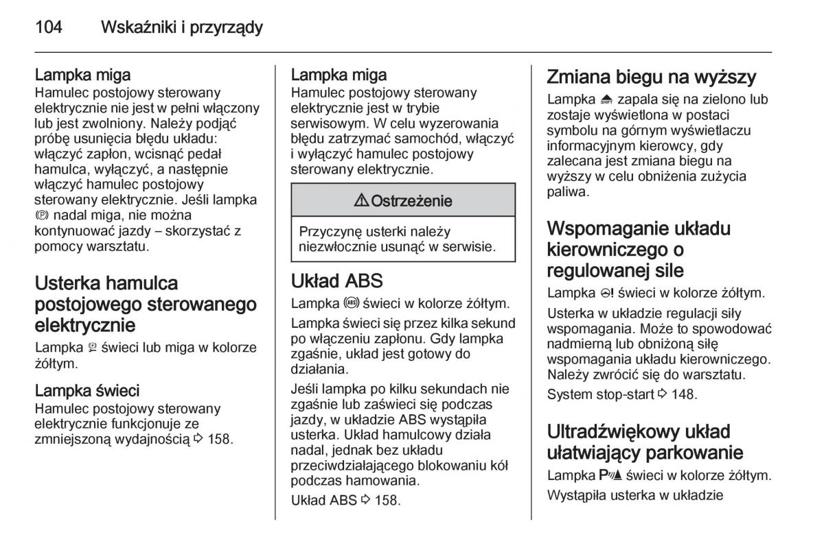 Opel Meriva B instrukcja obslugi / page 106