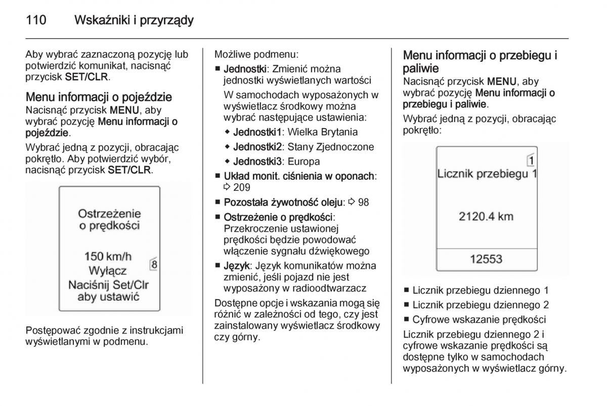 Opel Meriva B instrukcja obslugi / page 112