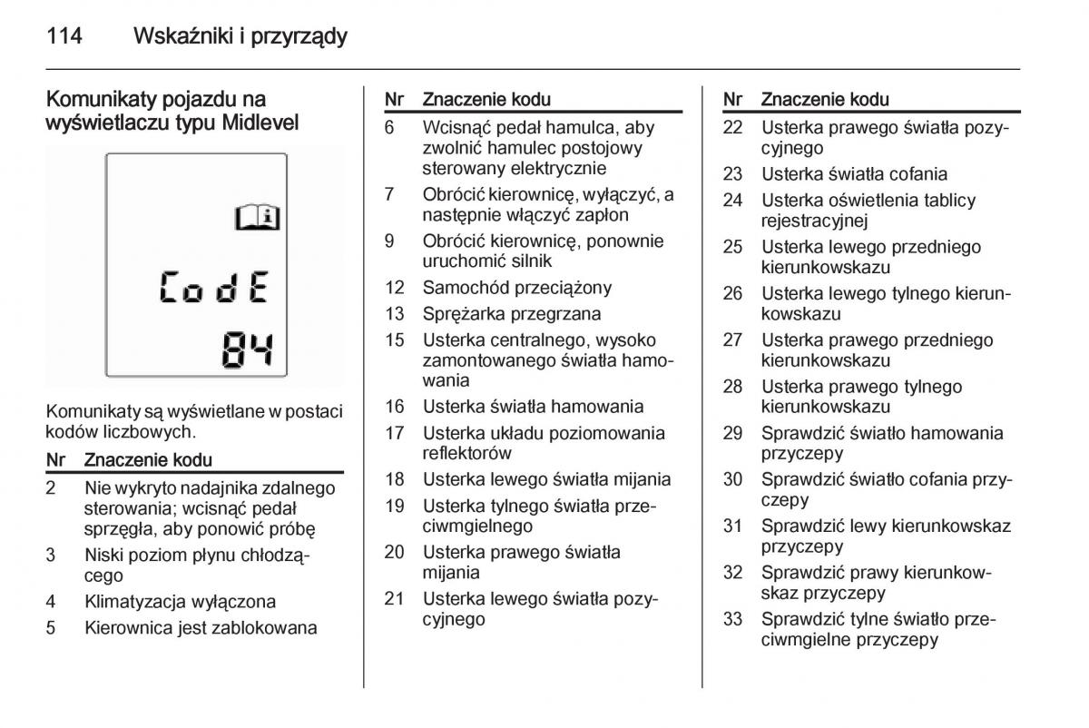 Opel Meriva B instrukcja obslugi / page 116