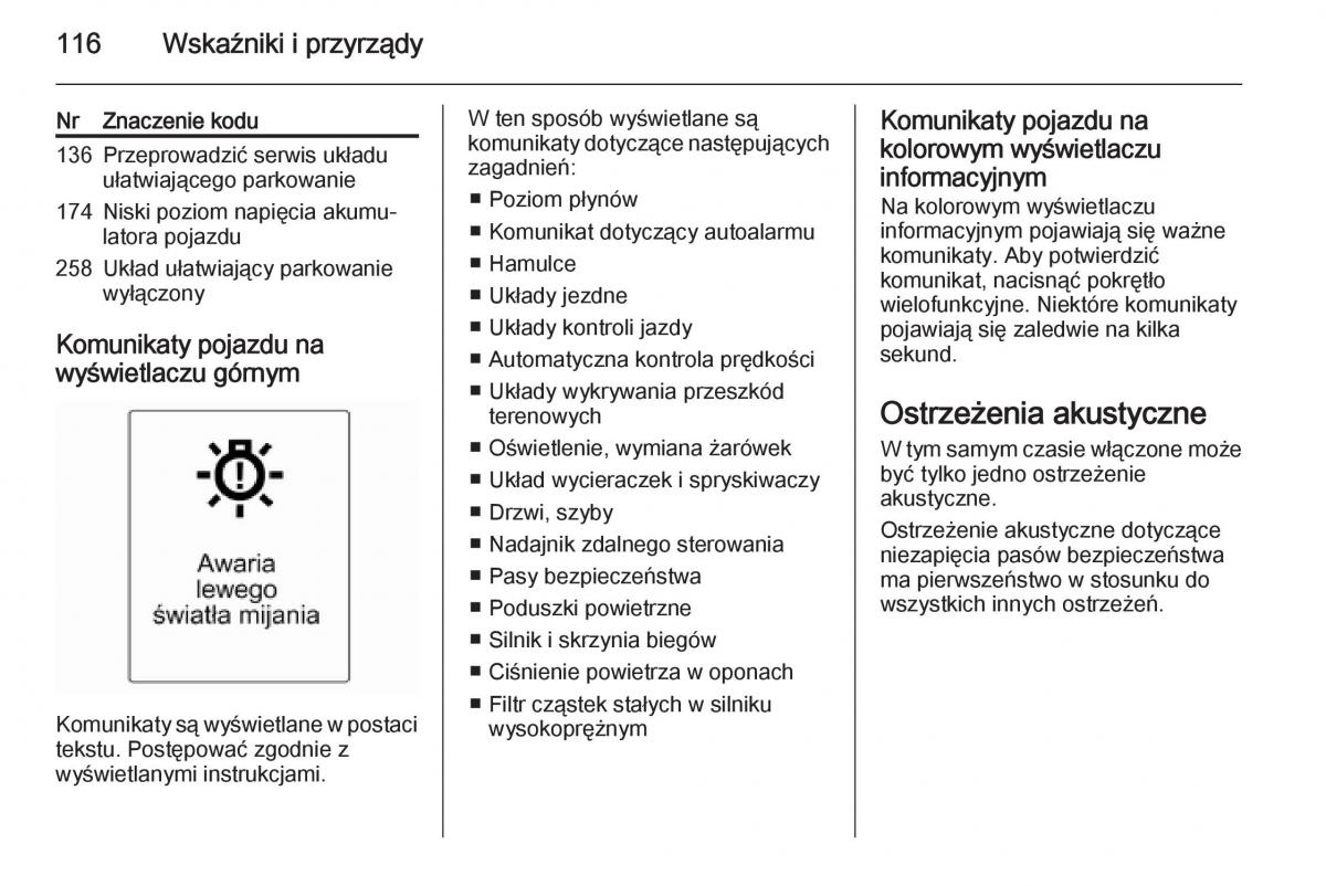 Opel Meriva B instrukcja obslugi / page 118