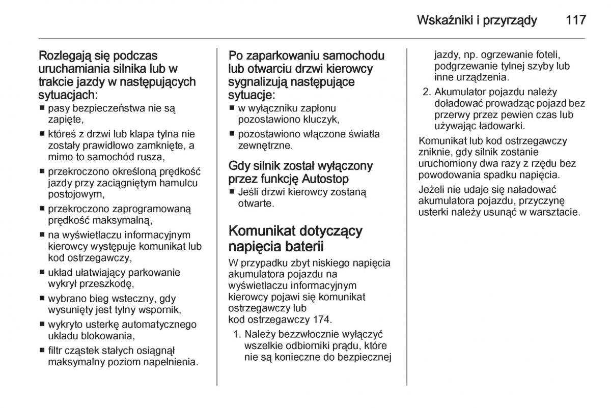 Opel Meriva B instrukcja obslugi / page 119