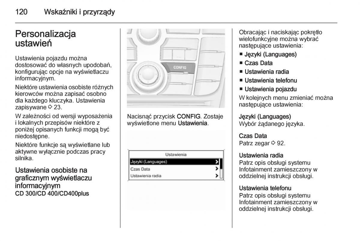 Opel Meriva B instrukcja obslugi / page 122