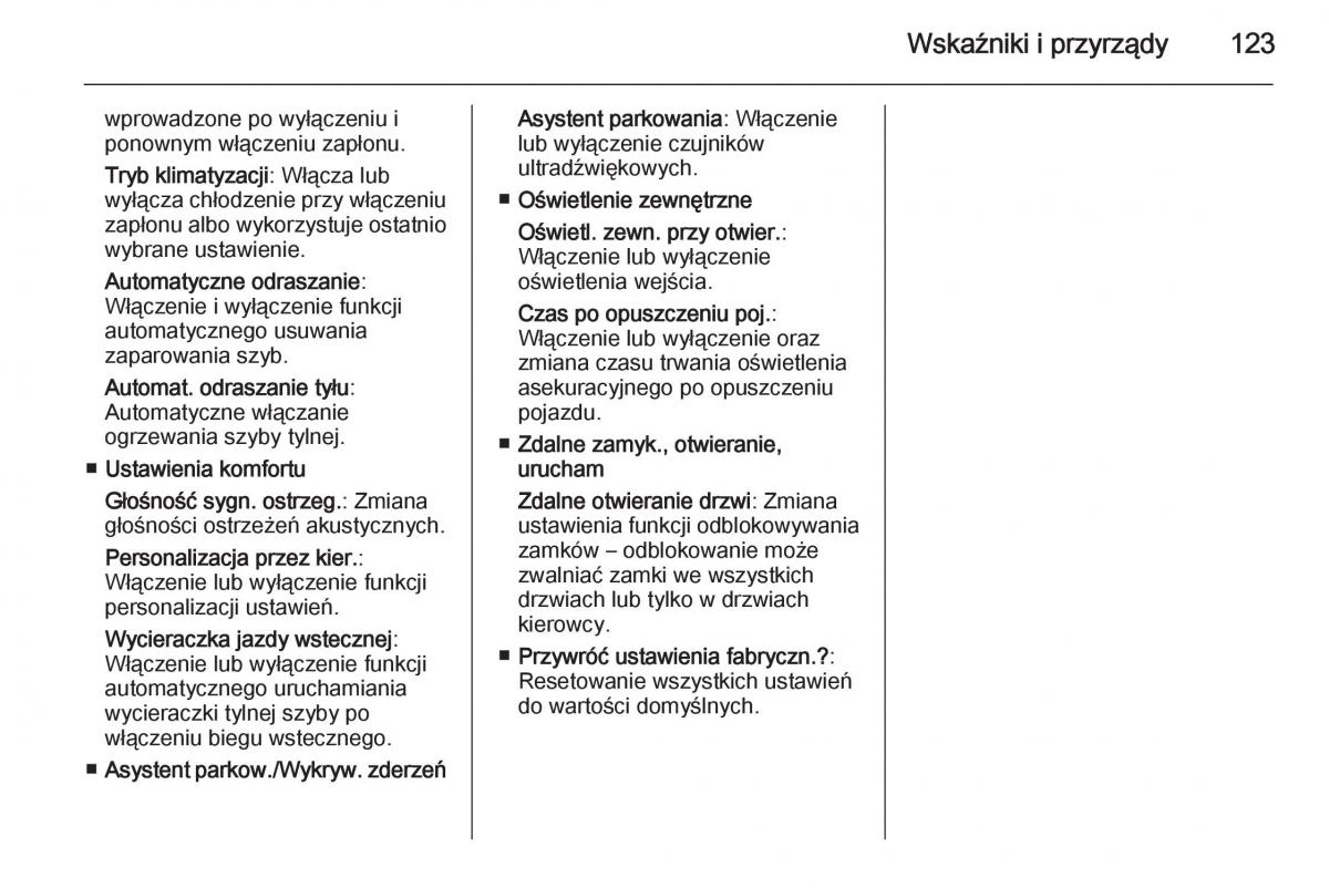 Opel Meriva B instrukcja obslugi / page 125