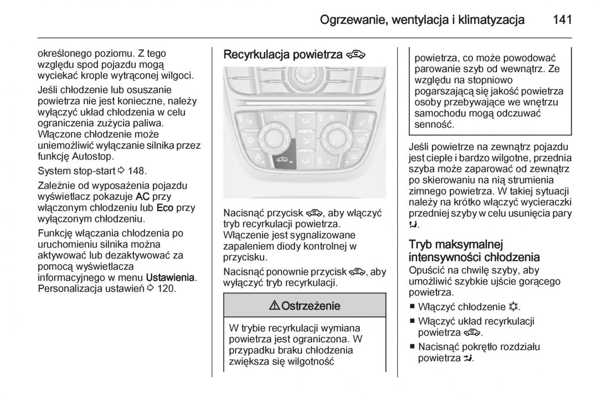 Opel Meriva B instrukcja obslugi / page 143