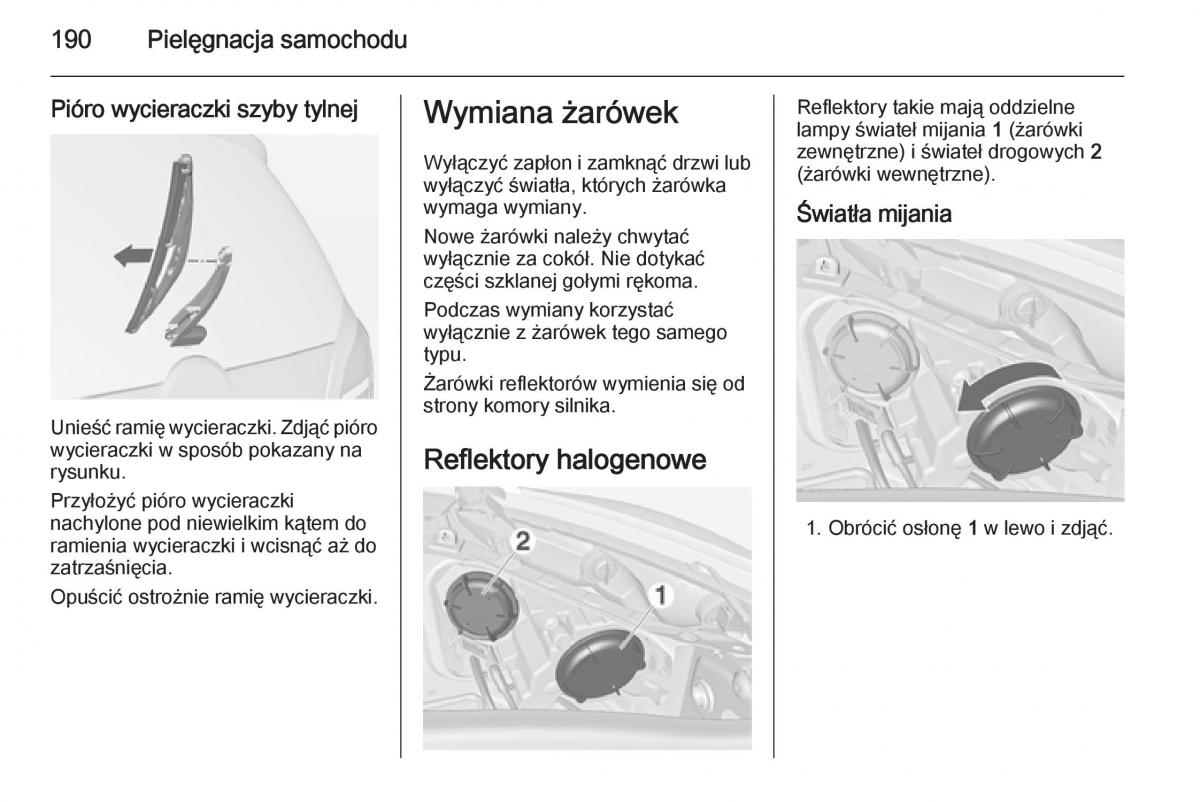 Opel Meriva B instrukcja obslugi / page 192