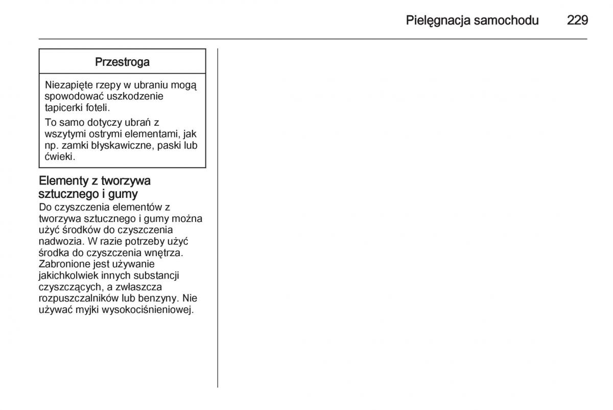 Opel Meriva B instrukcja obslugi / page 231