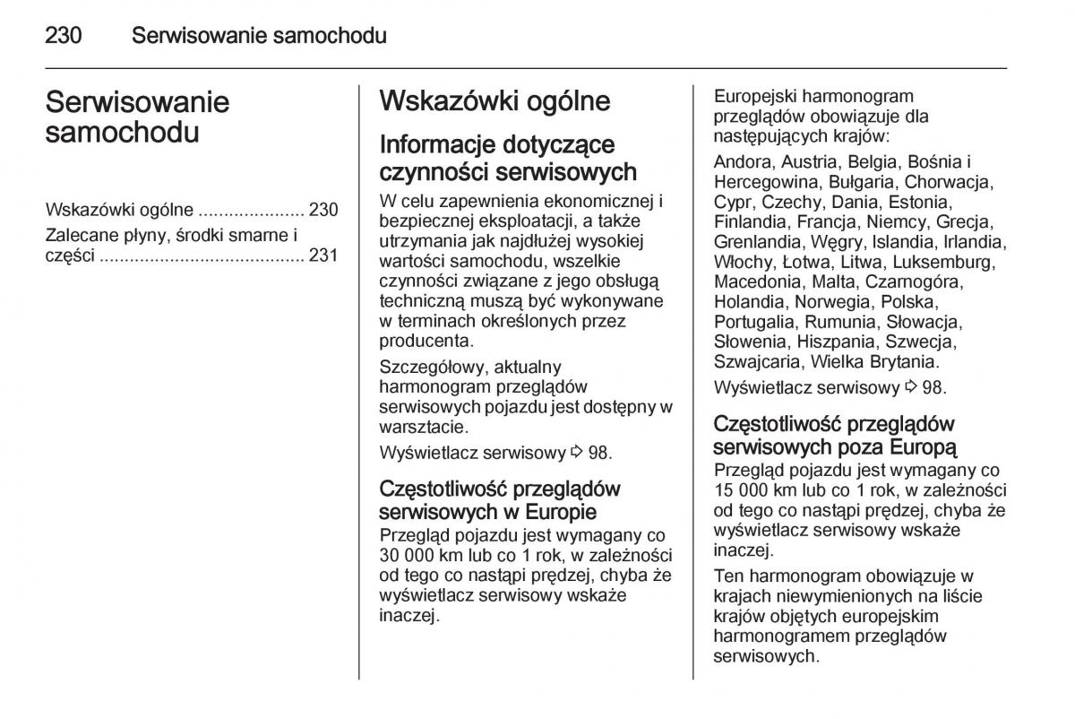 Opel Meriva B instrukcja obslugi / page 232