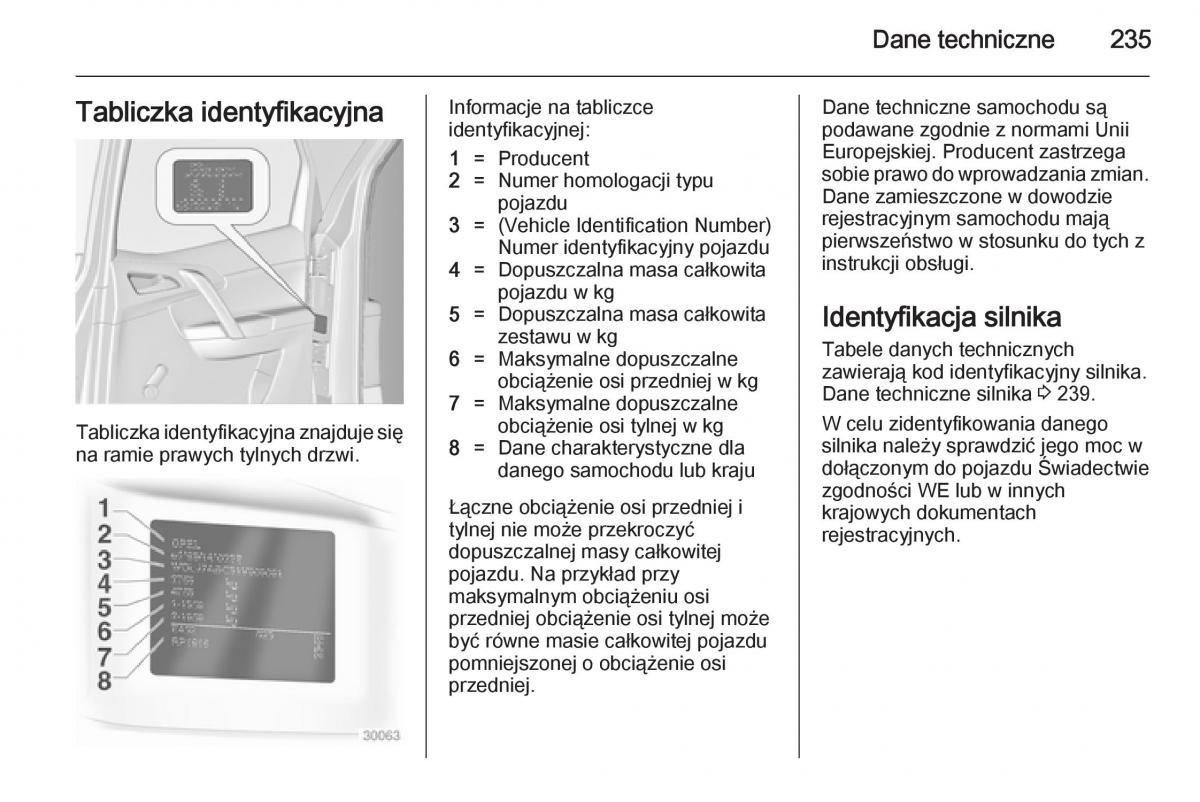 Opel Meriva B instrukcja obslugi / page 237