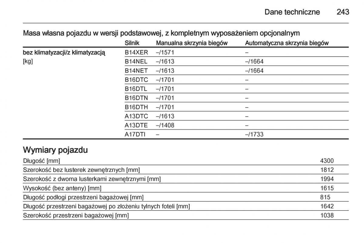 Opel Meriva B instrukcja obslugi / page 245