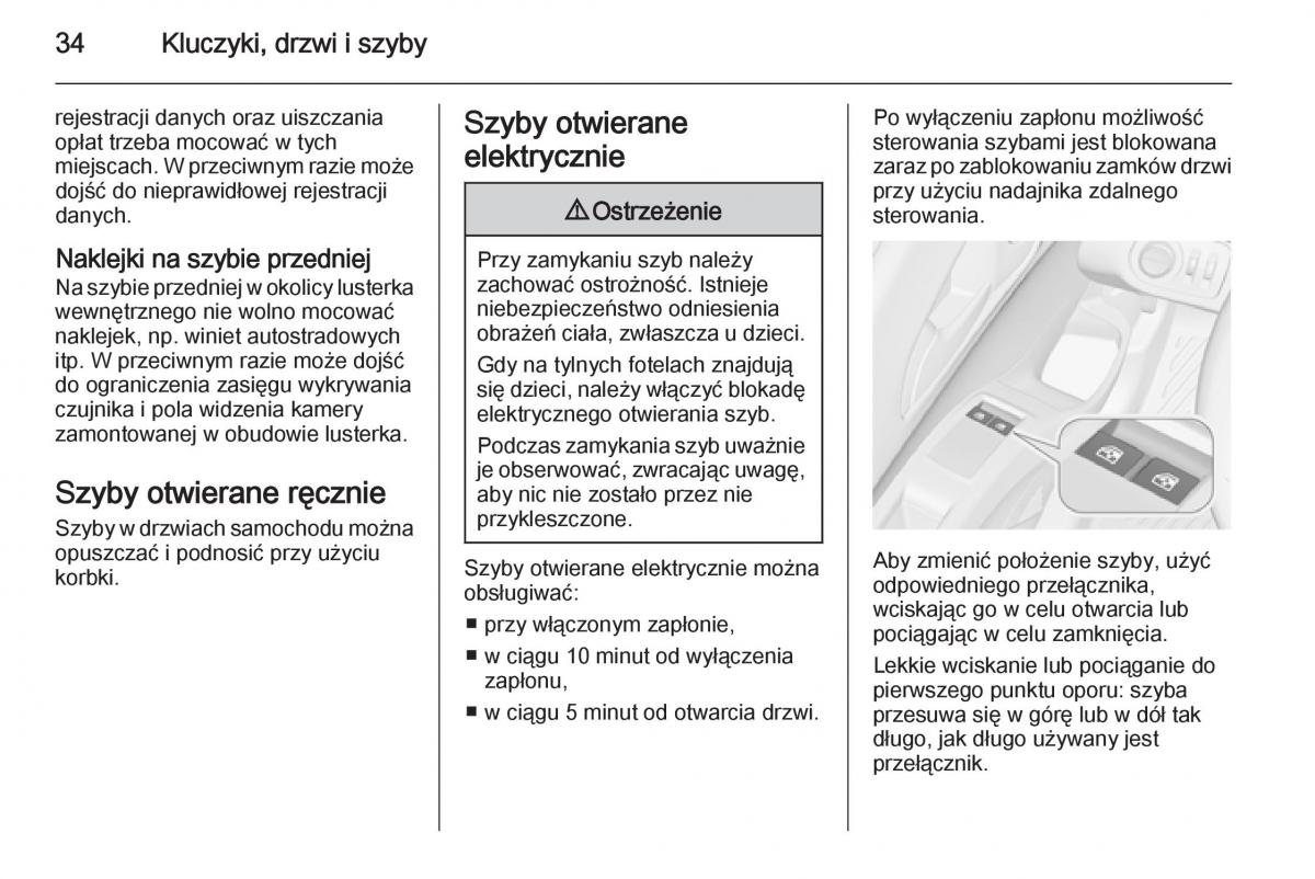 Opel Meriva B instrukcja obslugi / page 36