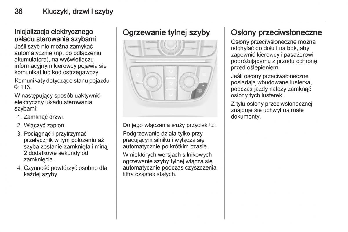 Opel Meriva B instrukcja obslugi / page 38