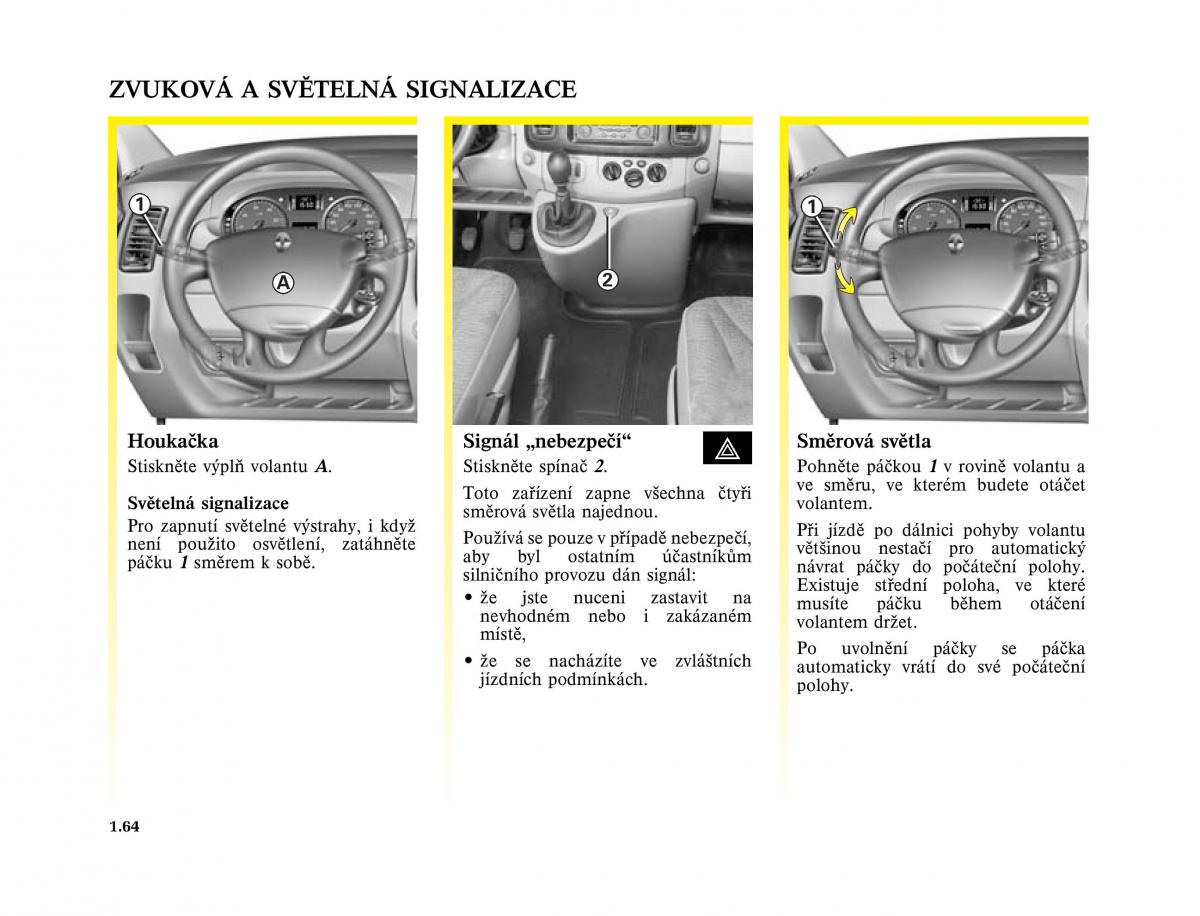 Renault Trafic II 2 navod k obsludze / page 70