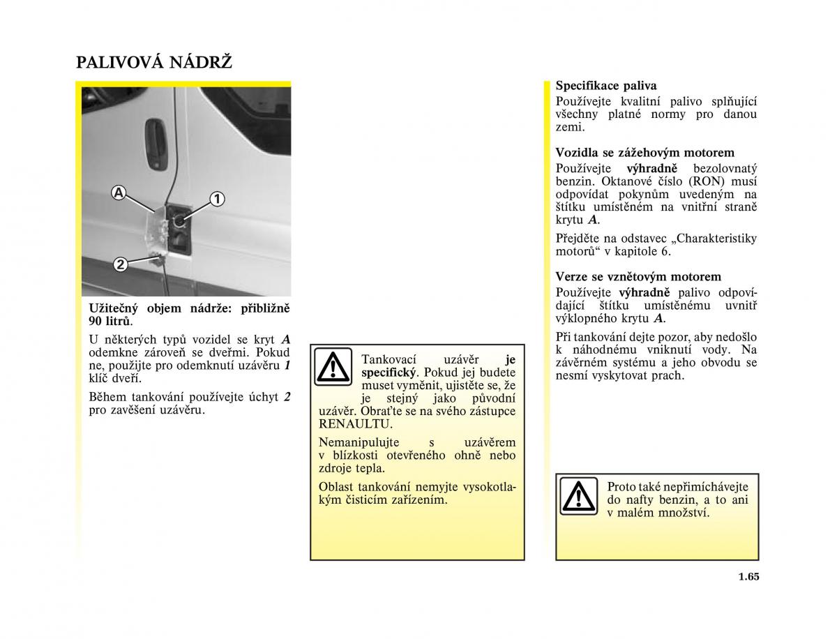 Renault Trafic II 2 navod k obsludze / page 71