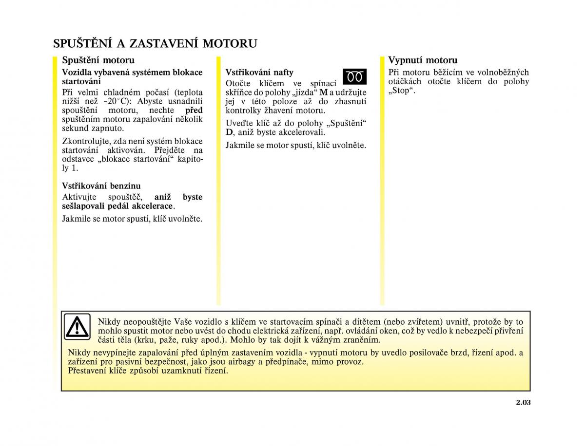 Renault Trafic II 2 navod k obsludze / page 75