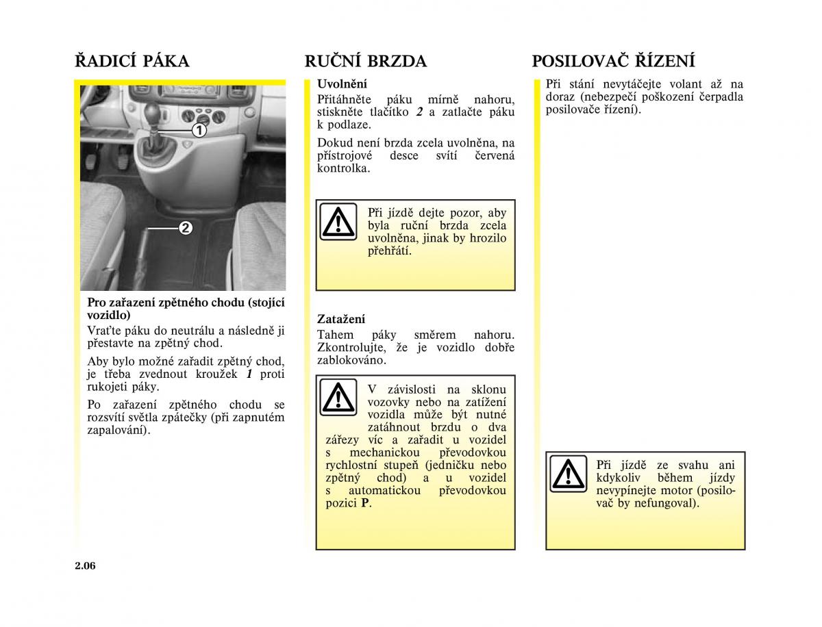 Renault Trafic II 2 navod k obsludze / page 78