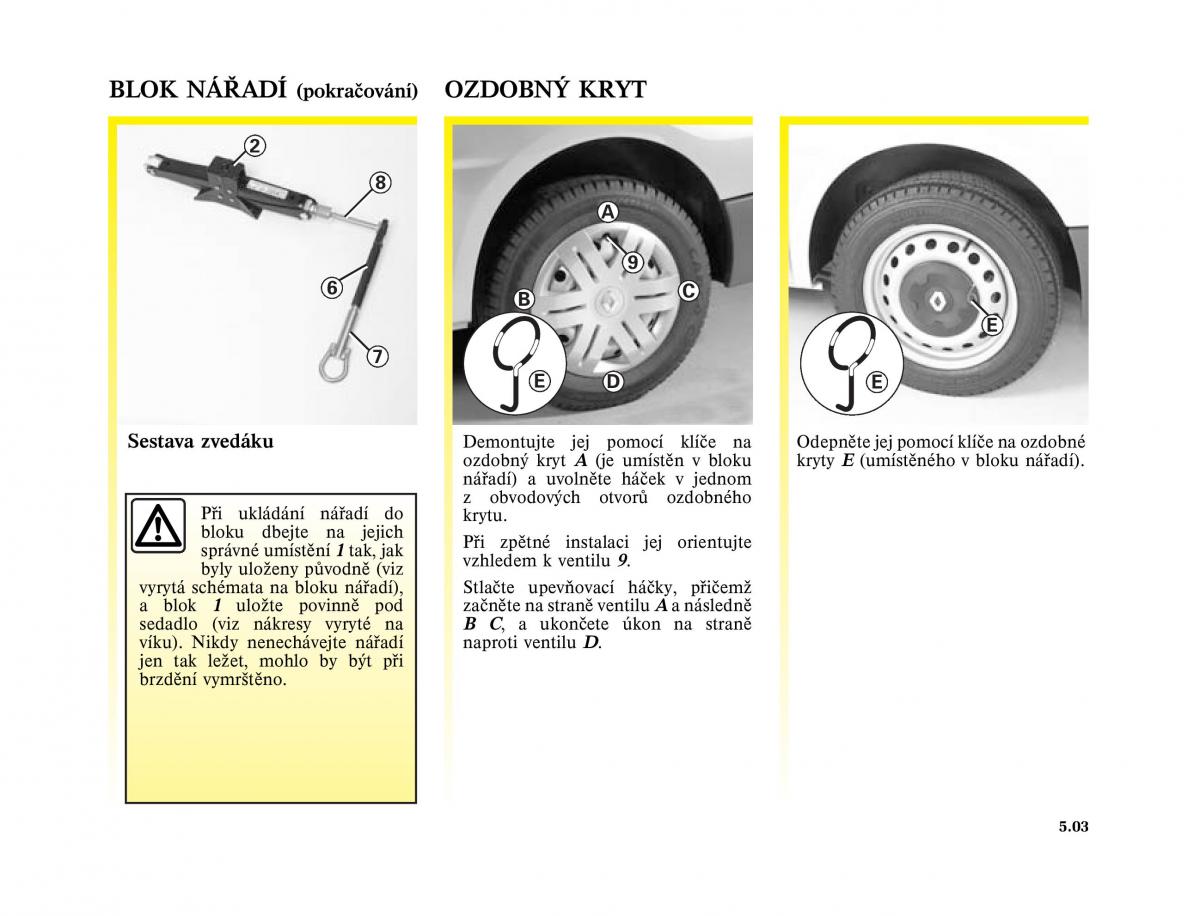 Renault Trafic II 2 navod k obsludze / page 139