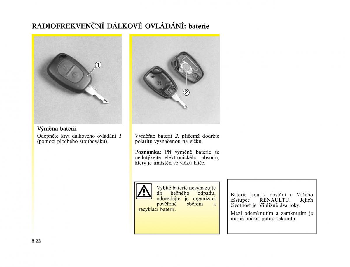 Renault Trafic II 2 navod k obsludze / page 158