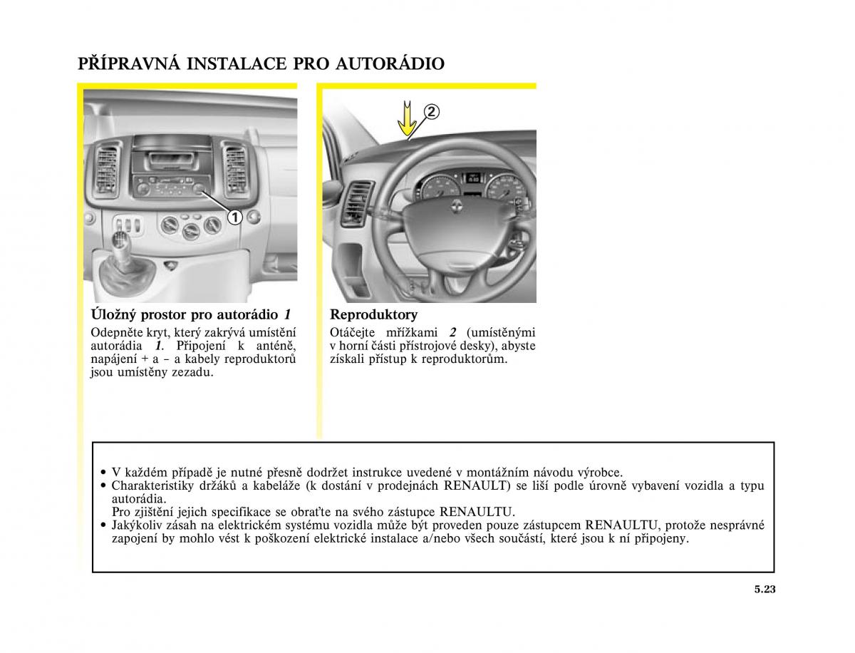 Renault Trafic II 2 navod k obsludze / page 159