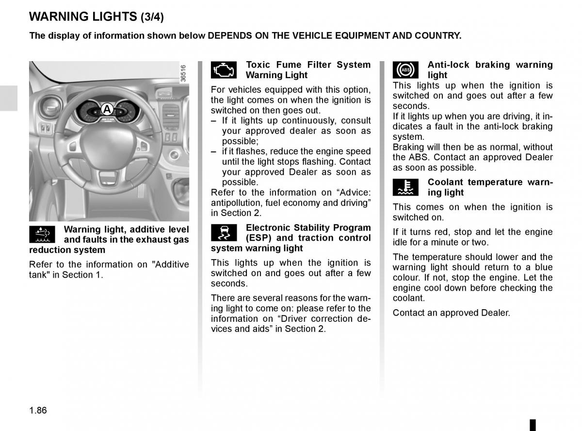 Renault Trafic III 3 owners manual / page 92