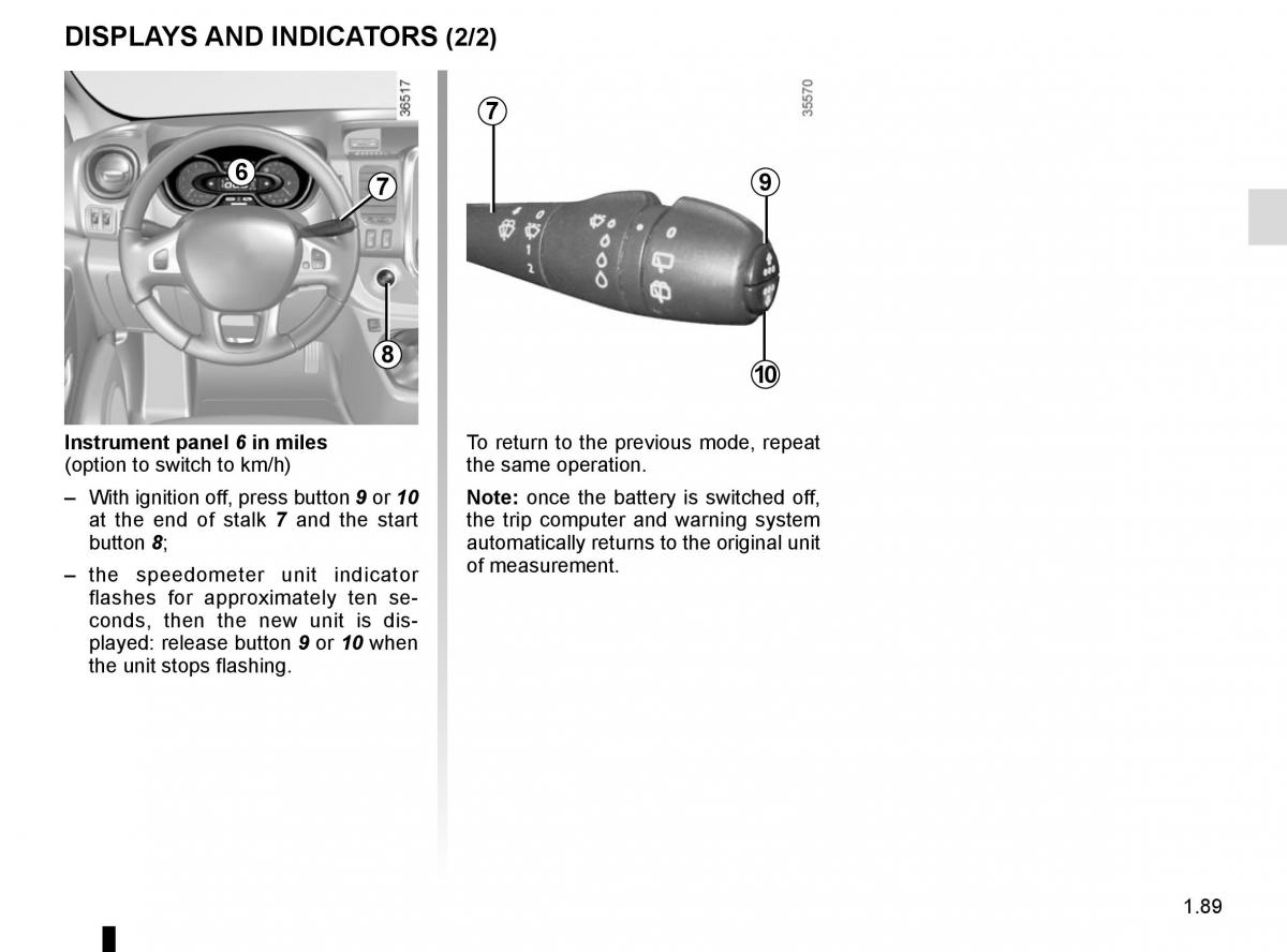 Renault Trafic III 3 owners manual / page 95