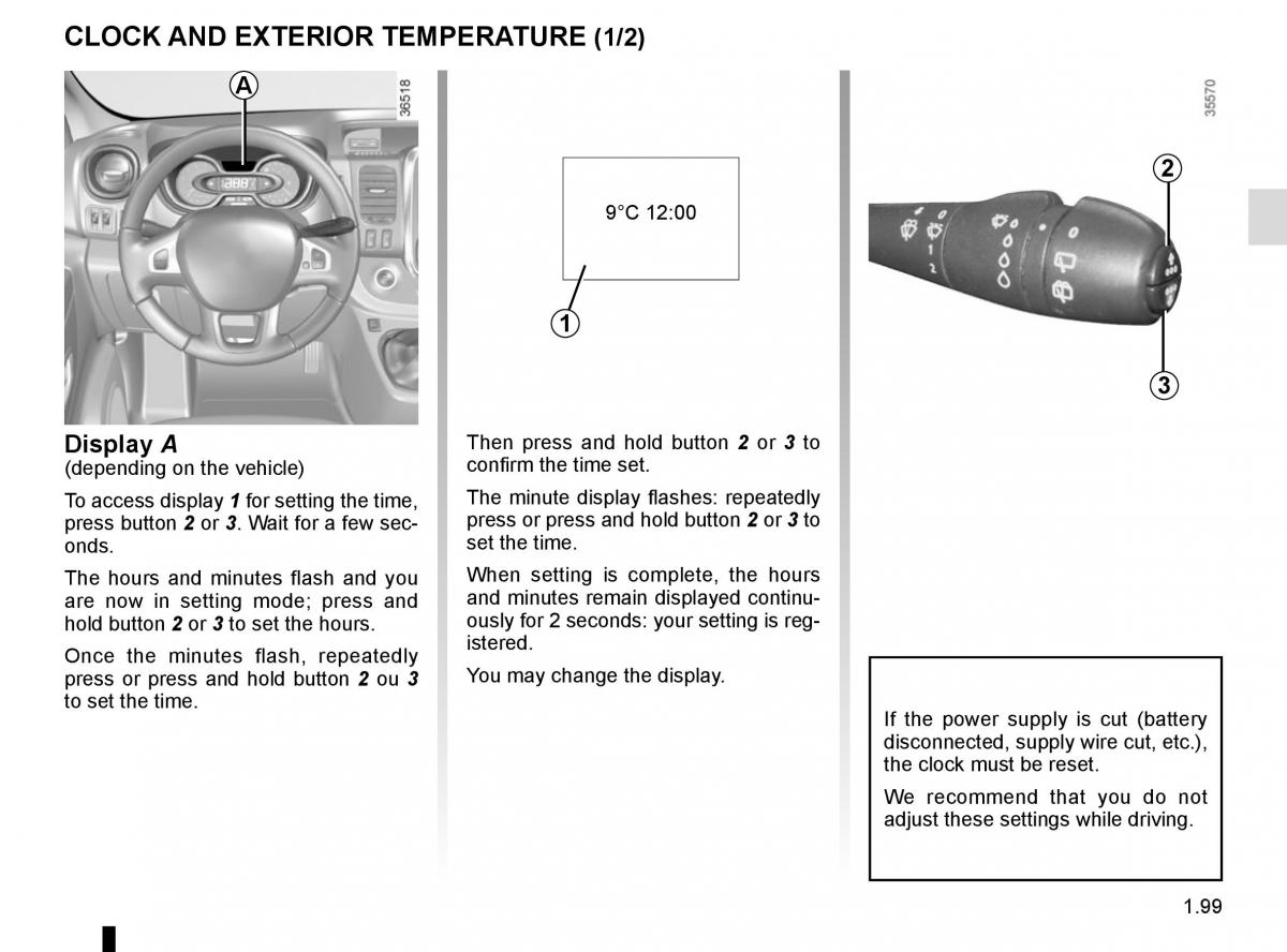 Renault Trafic III 3 owners manual / page 105