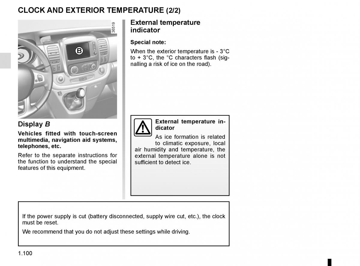 Renault Trafic III 3 owners manual / page 106