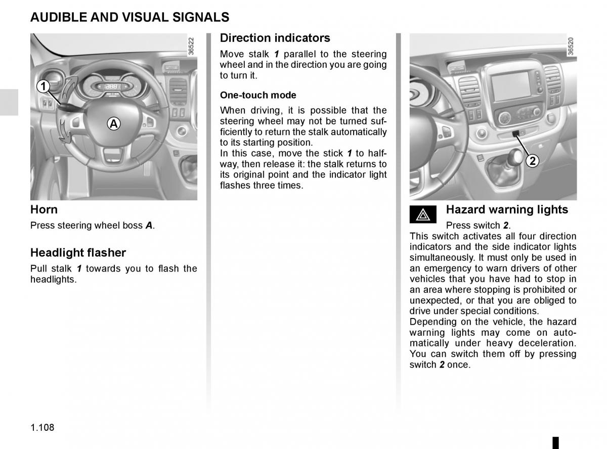 Renault Trafic III 3 owners manual / page 114