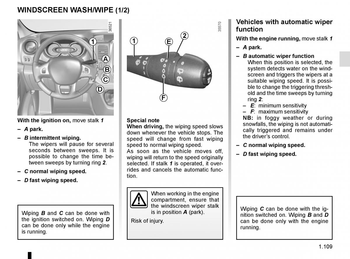 Renault Trafic III 3 owners manual / page 115