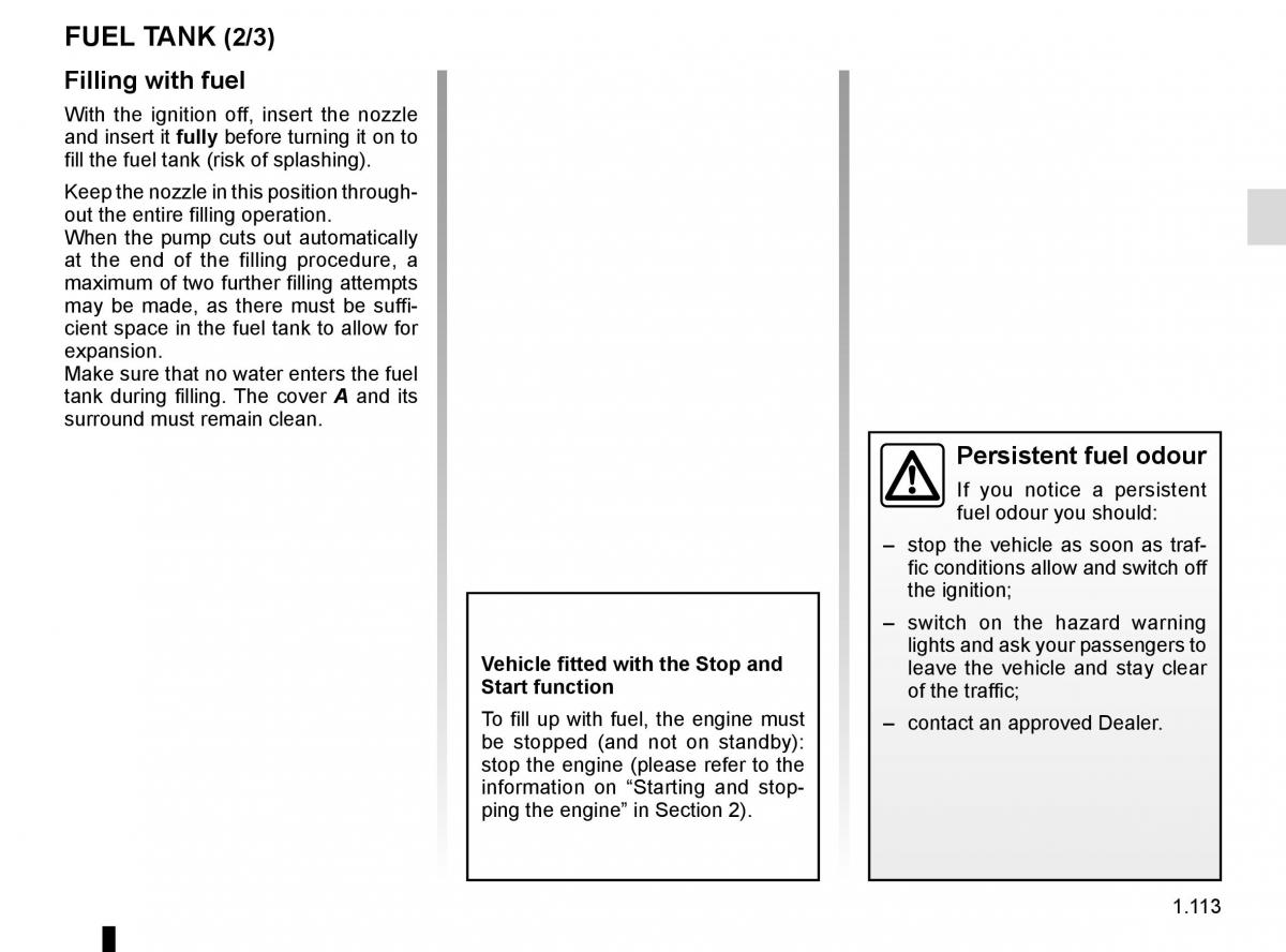 Renault Trafic III 3 owners manual / page 119