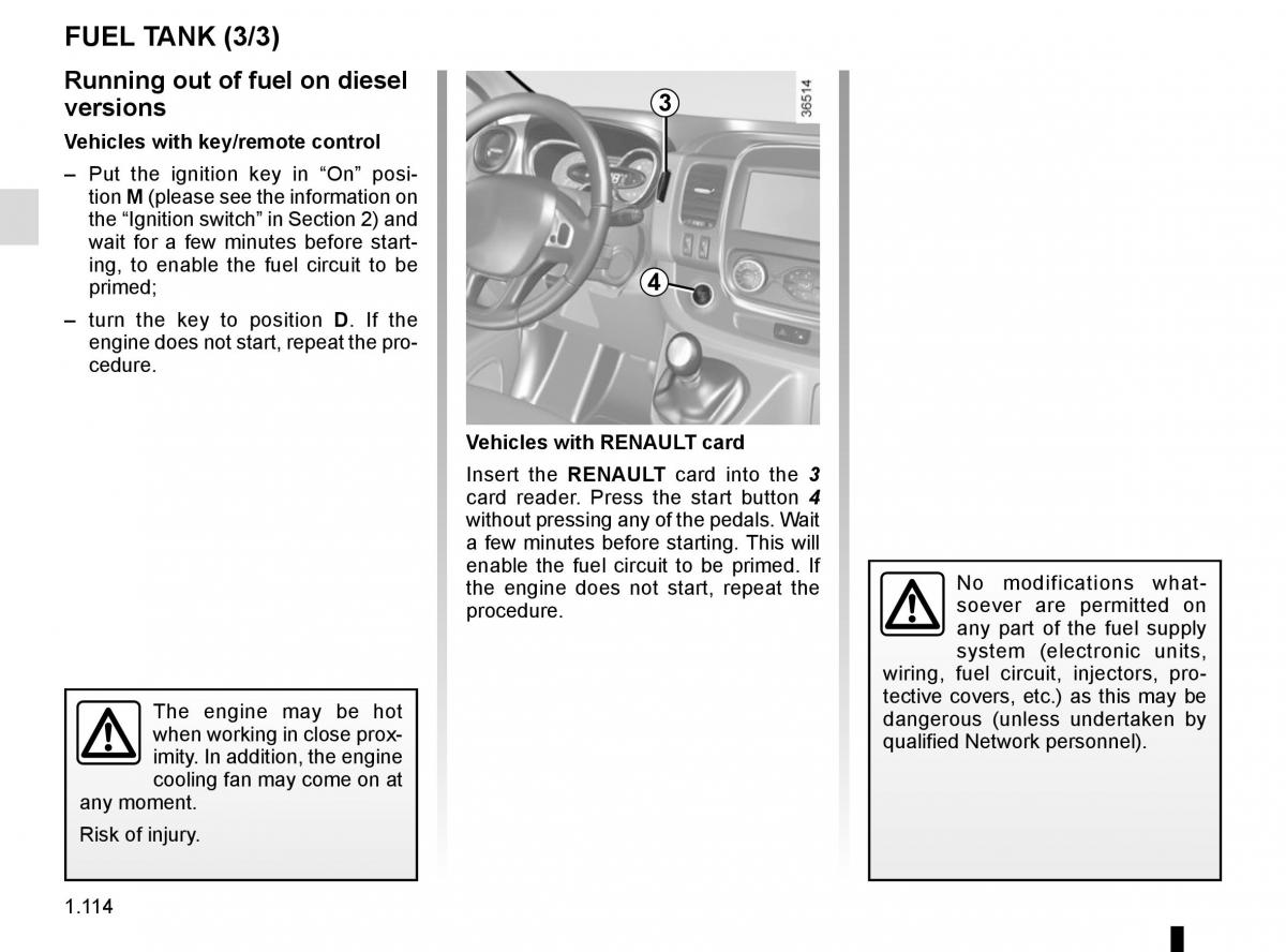 Renault Trafic III 3 owners manual / page 120