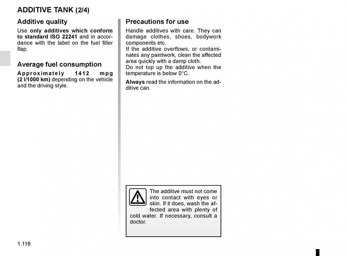 Renault Trafic III 3 owners manual / page 122