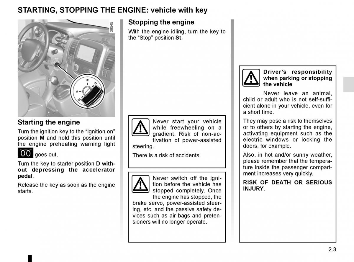 Renault Trafic III 3 owners manual / page 127