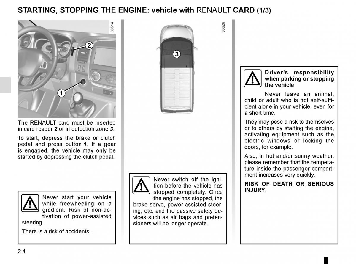 Renault Trafic III 3 owners manual / page 128