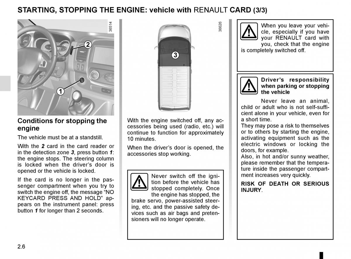 Renault Trafic III 3 owners manual / page 130