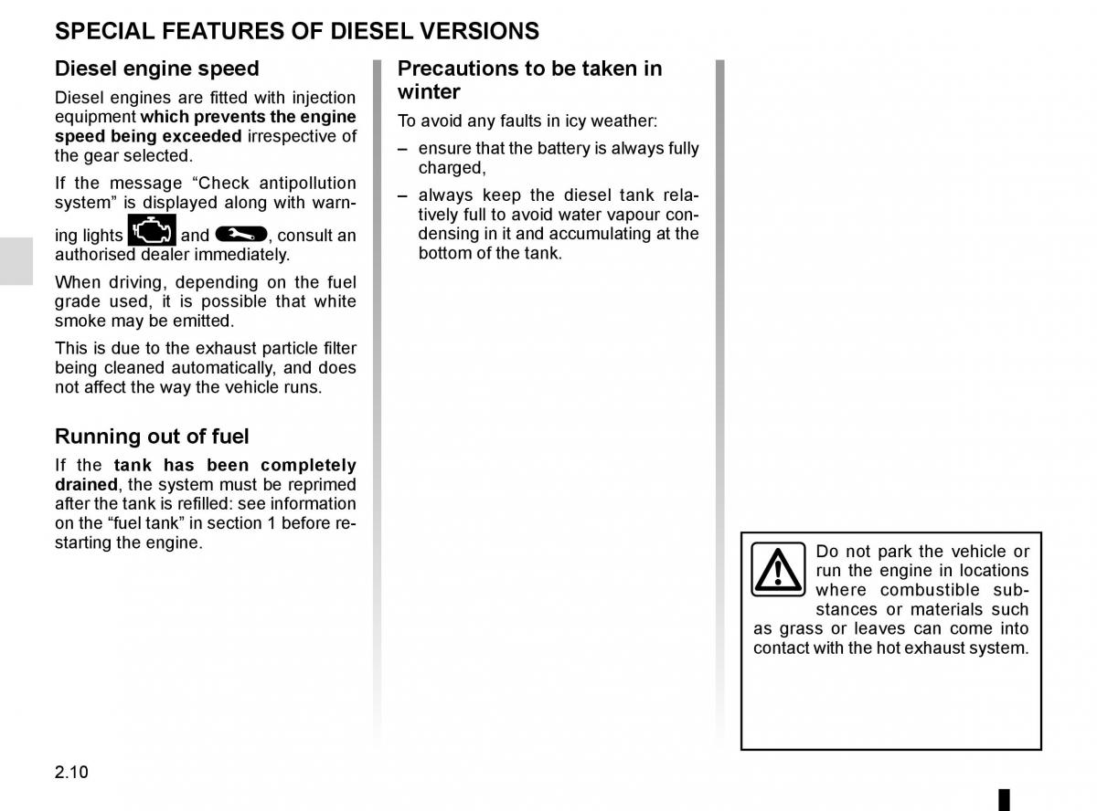 Renault Trafic III 3 owners manual / page 134