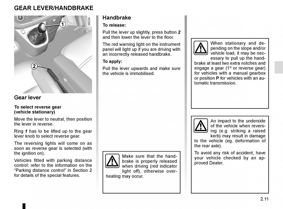 Renault Trafic III 3 owners manual / page 135