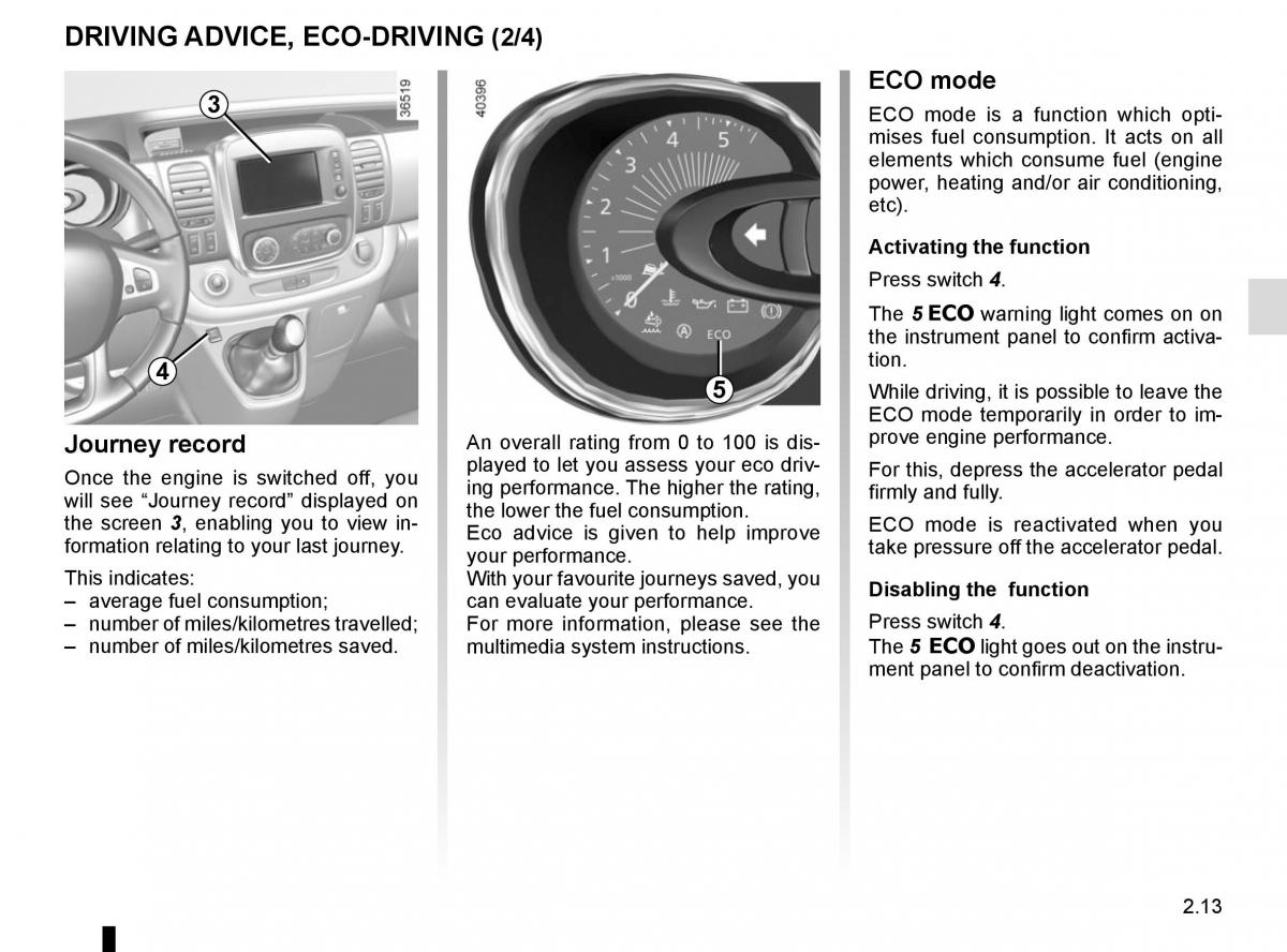 Renault Trafic III 3 owners manual / page 137