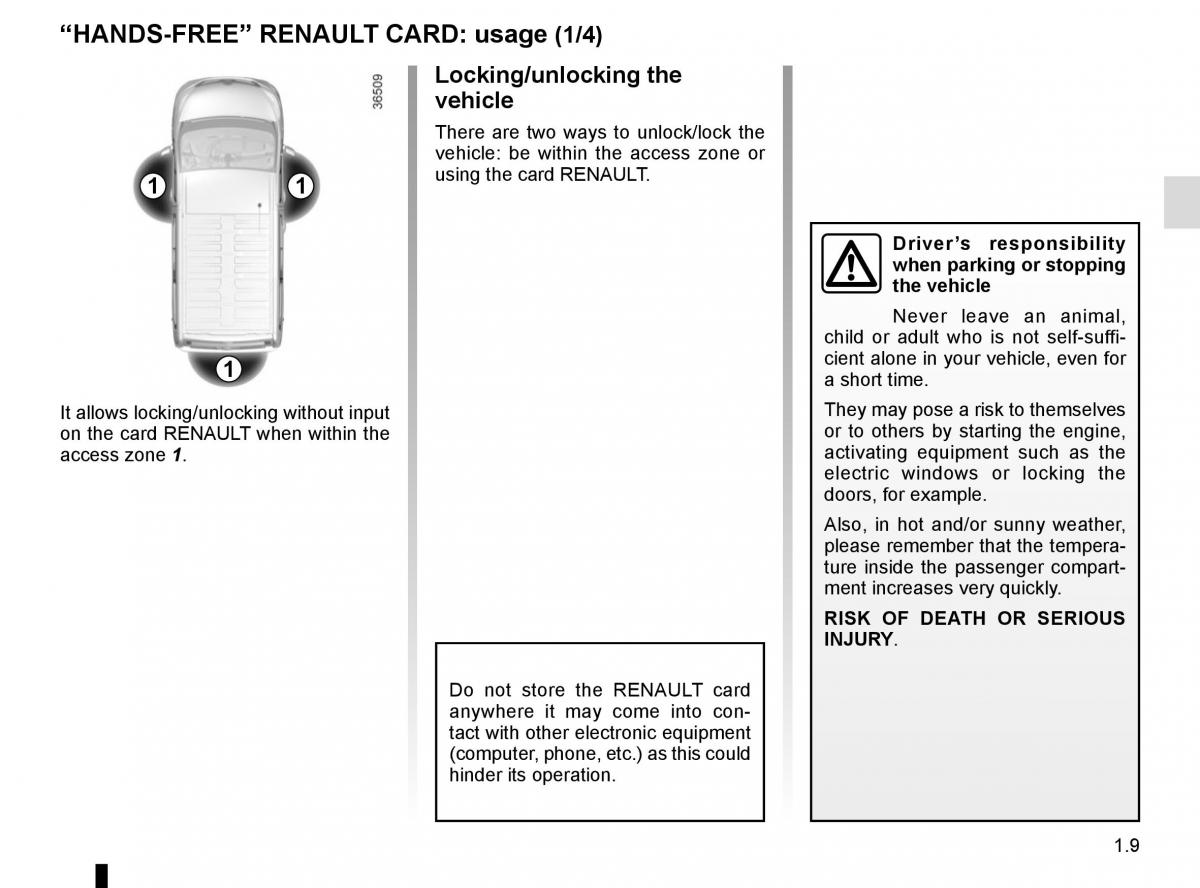 Renault Trafic III 3 owners manual / page 15